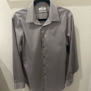 Calvin Klein Men's Charcoal Gray Dress Shirt